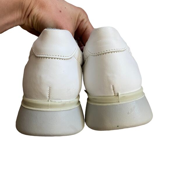 IMAC Made in Italy White Leather Sneakers Double Cross Straps Women’s 10 - Picture 5 of 8